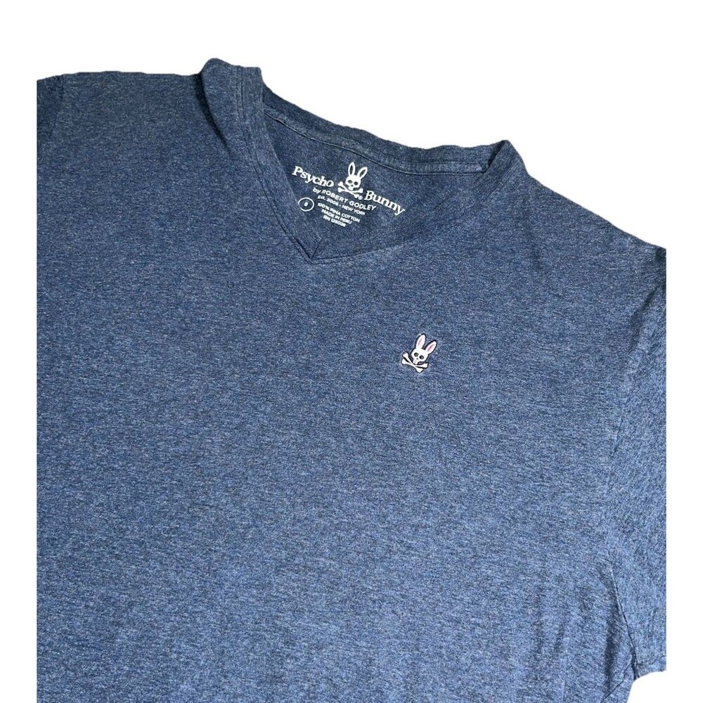Psycho Bunny T-Shirt Mens Sz 8 Blue Navy Short Sleeve Pima Cotton Logo